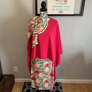 Handmade black white and pink outfit!